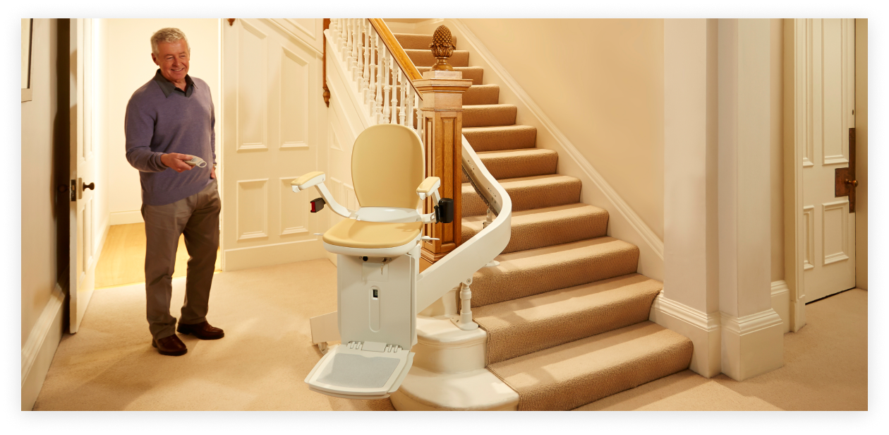 curved stairlifts in home